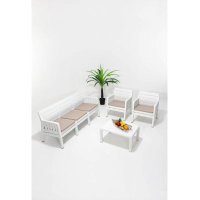 Set de gradina Lara 311S Takim Alb 190x79x65 cm