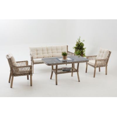 Set de gradina Pure Rattan (311S) Bej 175x65x90 cm