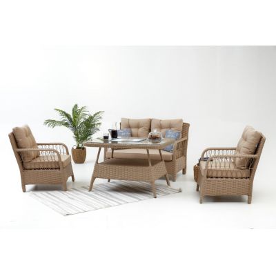 Set de gradina Vera Rattan (211S) Crem 130x65x90 cm