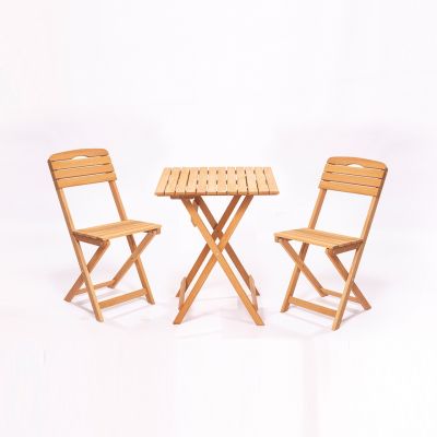 Set masa si scaune de gradina (3 piese) My003 Maro 80x72x60 cm
