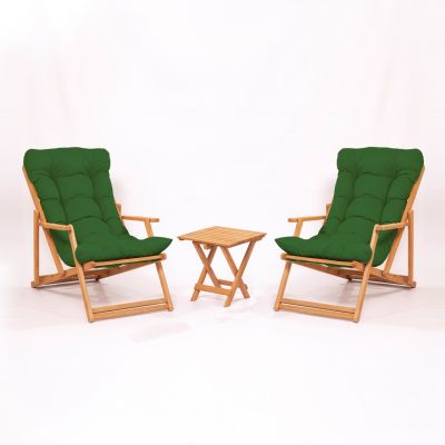 Set masa si scaune de gradina (3 piese) My007 Verde 40x40x40 cm
