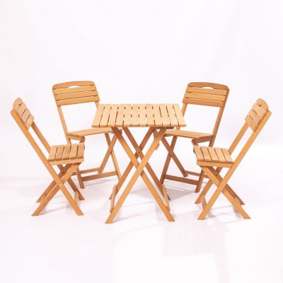 Set masa si scaune de gradina (5 piese) My004 Maro 80x72x60 cm