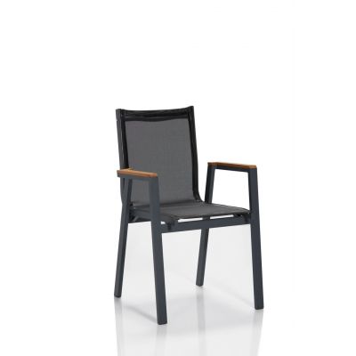 Set scaune de gradina (6 piese) Ottowa Gri 57x90x63 cm