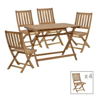 Set 5 buc masă și scaune pliabile de grădină Elijie-Jaybo Maro 100x65x72 cm
