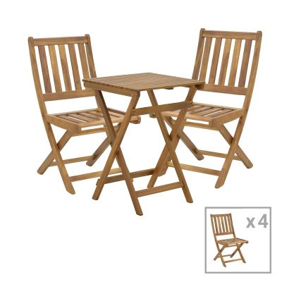 Set 5 buc masă și scaune pliabile de grădină Elijie-Lazio Maro 50x50x70 cm