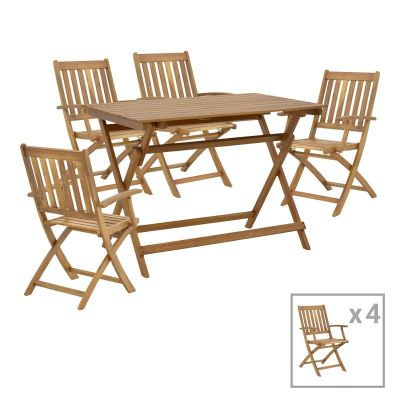 Set 5 buc masă și scaune pliabile de grădină Mobie-Jaybo Maro 100x65x72 cm