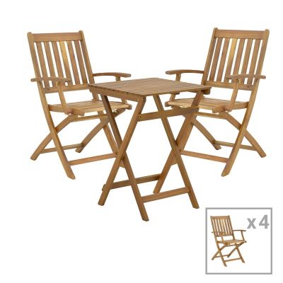 Set 5 buc masă și scaune pliabile de grădină Mobie-Lazio Maro 50x50x70 cm