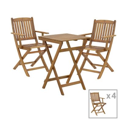 Set 5 buc masă și scaune pliabile pliabile de grădină Recofly-Lazio Maro 50x50x70 cm