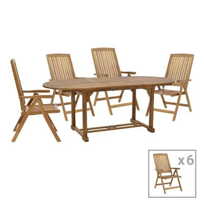 Set 7 buc masă și scaune de grădină Zerco-Sopho Maro 200x100x75 cm