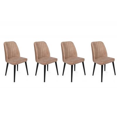 Set scaune (4 bucăți) Alfa V4 Chair Set (4 Pieces), Kaki, 50x90x49 cm