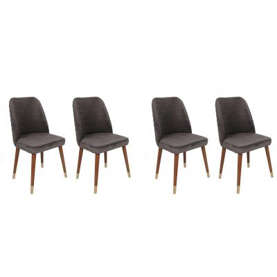 Set scaune (4 bucăți) Hugo V4 Chair Set (4 Pieces), Gri, 50x90x49 cm