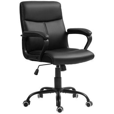 HOMCOM Scaun Ergonomic de Birou cu Funcție de Înclinare și Înălțime Reglabilă, 61x62x95-105 cm, Negru | Aosom Romania