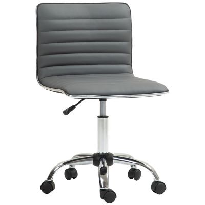 HOMCOM Scaun Ergonomic de Birou cu Înălțime Reglabilă, Șezut Pivotant și 5 Rotile, 48x52x78-90 cm, Gri Închis | Aosom Romania