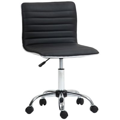 HOMCOM Scaun Ergonomic de Birou din Piele Ecologică cu Înălțime Reglabilă, Șezut Rotativ și 5 Rotile, 48x52x90 cm, Negru | Aosom Romania