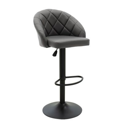 Scaun bar Balina inaltime ajustabila negru piele ecologica PU si metal negru 52x53x89 cm