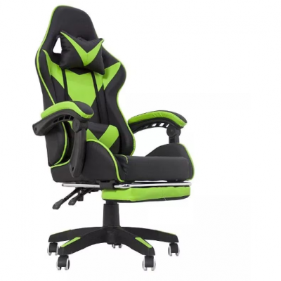 Scaun Ergonomic Gaming Spatar Rabatabil Suport Lombar Suport Retractabil Picioare Tetiera Inaltime Reglabila 122-130Cm Verde-Negru