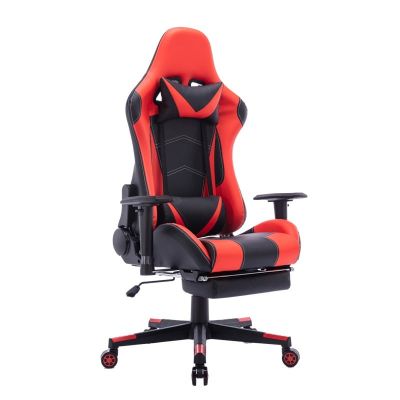 Scaun gaming Zeldo piele ecologica PU negru-rosu 66x56x45+ cm