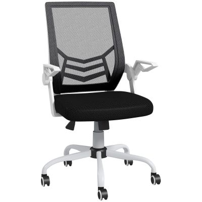 Vinsetto Scaun de Birou Ergonomic cu Înălțime Reglabilă și Brațe Rabatabile Pivotant la 360°, 62,5x55x94-104 cm, Negru | Aosom Romania