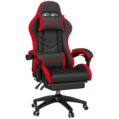 Vinsetto Scaun Gaming cu Înălțime Reglabilă, Scaun Gaming Ergonomic cu Spătar Rabatabil, 65x65x121-129 cm, Negru | Aosom Romania