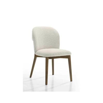 Scaun Cattelan, 48.5x60x81.5 cm, Lemn/Stofa - Nuc/Beige