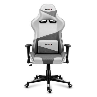 Scaun gaming Huzaro Force 6.2, max 130 kg, Mesh, Tehnologie SoftFlex, Perna lombara si pentru gat (Gri/Alb)