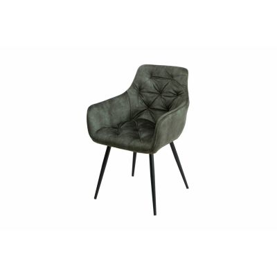 Scaun Houston, 57x59x84 cm, Metal/Catifea, Verde