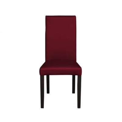 Scaun living TEO, picioare lemn wenge, piele ecologica bordo, 46x46x97 cm