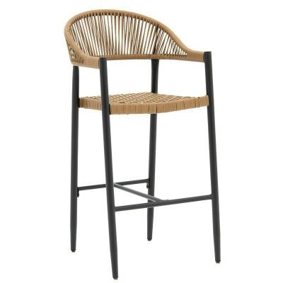 Scaun de bar Model Kerr, Natur/Negru, 51x57x110 cm