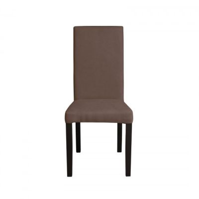 Scaun living TEO, picioare lemn wenge, stofa maro, 46x60x98 cm