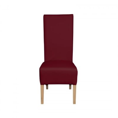 Scaun living VANESSA, picioare lemn natur, piele ecologica bordo, 47x60x110 cm