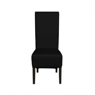 Scaun living VANESSA, picioare lemn wenge, piele ecologica negru, 47x60x110 cm