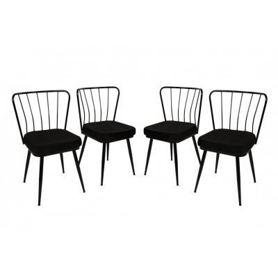 Set 4 scaune Model Star, Negru, 43x42x82 cm