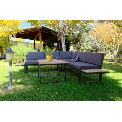 Set de gradina Mers Corner Natural 210x78x210 cm