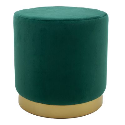 Taburet Model Dash, Verde inchis/Auriu, 35x35x35 cm