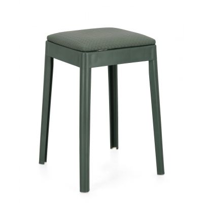 Scaun Scooby, Bizzotto, 34x34x49 cm, piele ecologica/polipropilena, verde petrol